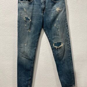 Men's Distressed‎ Blue Jeans